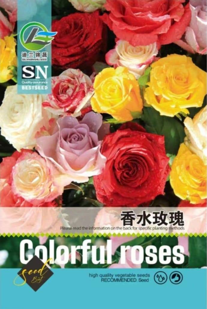 মিক্সড গোলাপ ফুলের বীজ (চায়না প্যাকেট) | Colorful Roses