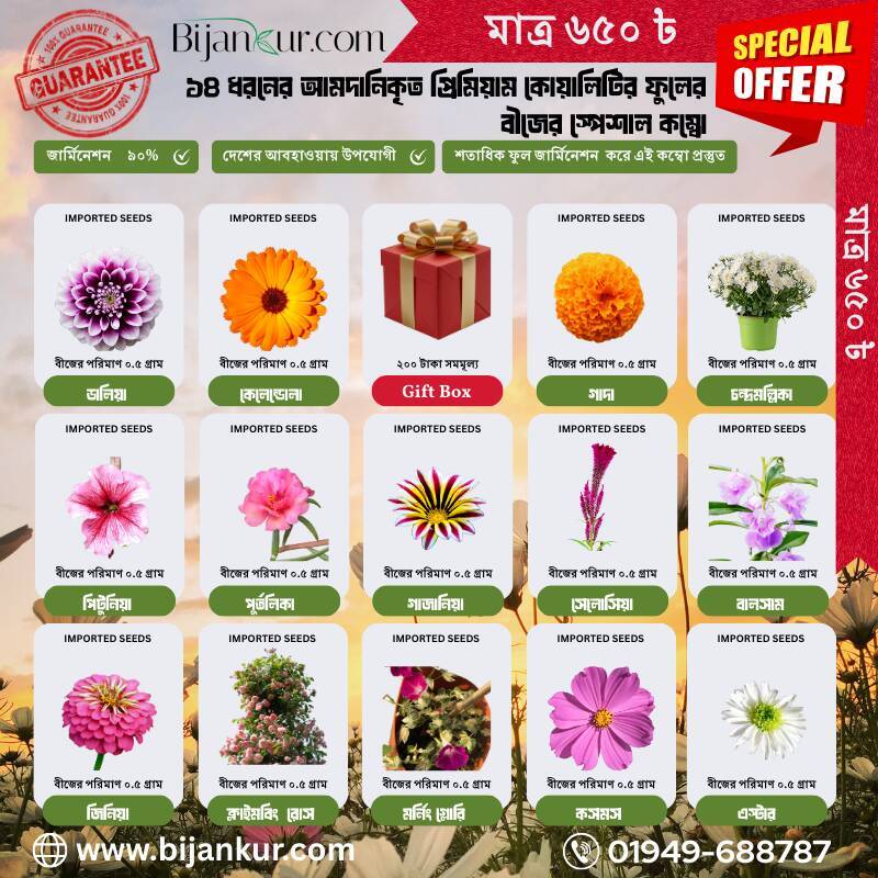 ১৪ প্রকার পলিনেটেড এবং হাইব্রীড ফুলের কম্বো
